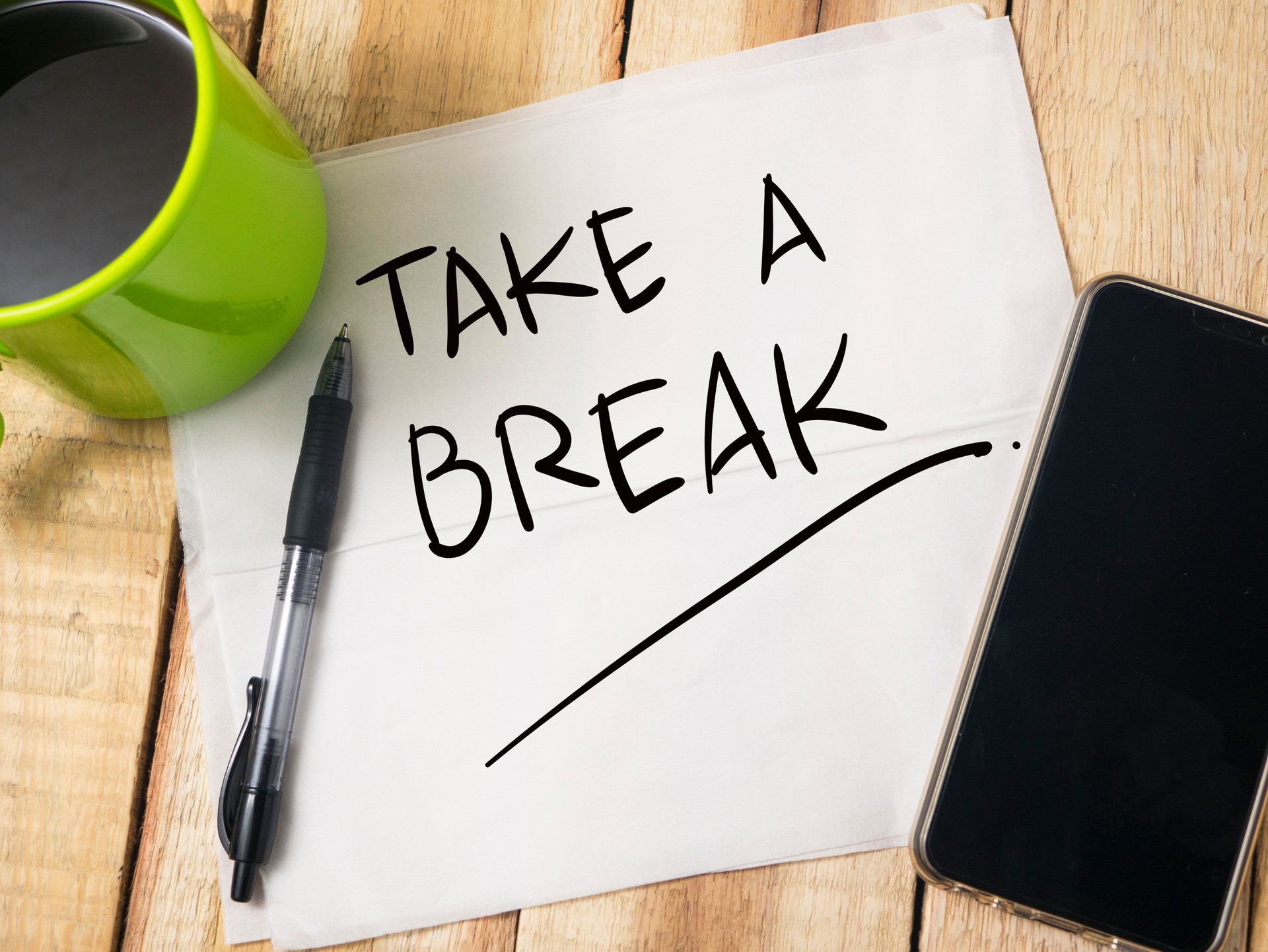 Take a Break, Motivational Words Quotes Concept